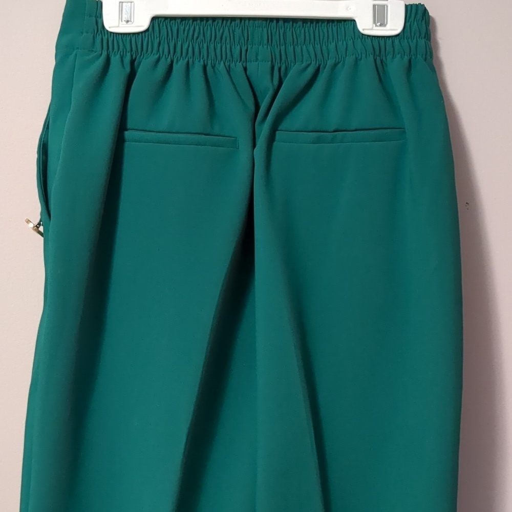 ZARA High Waisted Mariner Pants Forest Green Gold Button Trousers - S - Picture 5 of 11